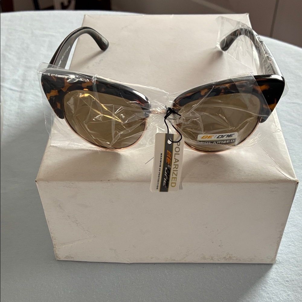 Be:One Women's Sunglasses Cat Eye Tortoise Shell Frame and Brown Lenses